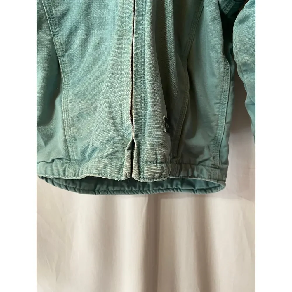 Youth Berne Sherpa-Lined Duck Canvas Hooded Jacket Eucaplyptus XS